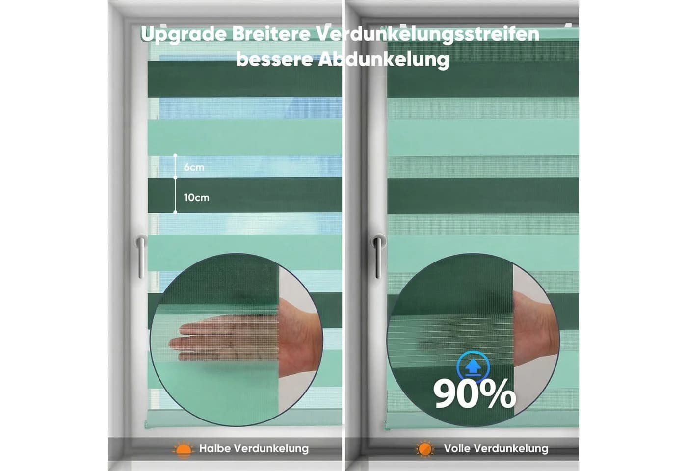 Sekey Duo Rollo Klemmfix Grün/Weiß Verdunkelung - Bild 5