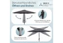 Sekey Sonnenschirm 3x3m Aluminium Grau mit Kurbel Bild 3