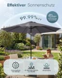 Sekey Sonnenschirm 3x3m Aluminium Grau mit Kurbel Bild 5