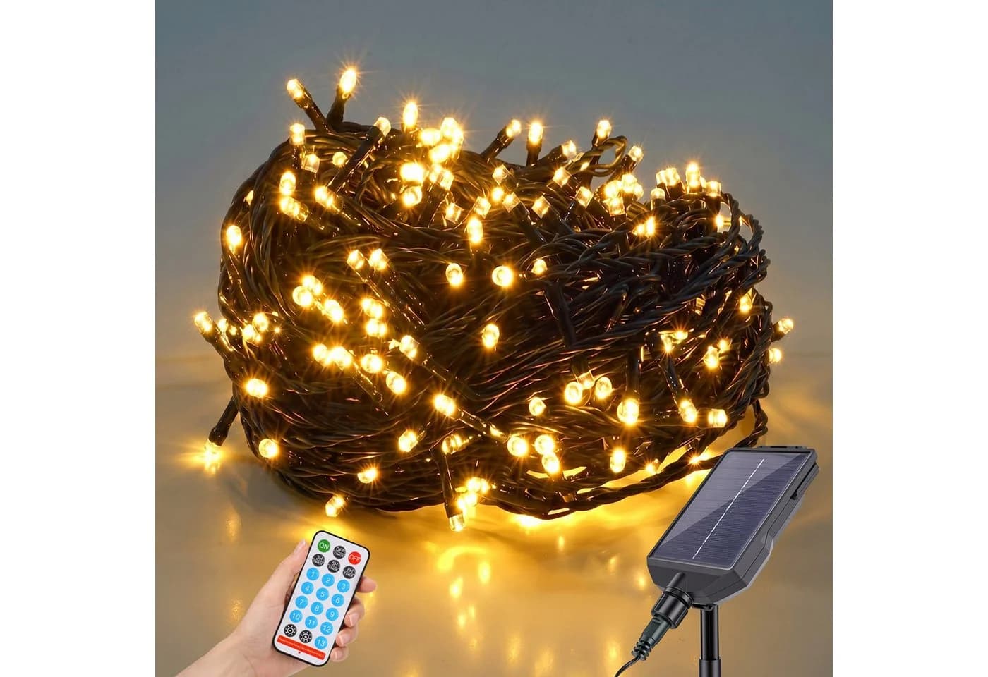 Salcar LED Solarleuchte Lichterkette Außen 480 LEDs Fernbedienung - Bild 2