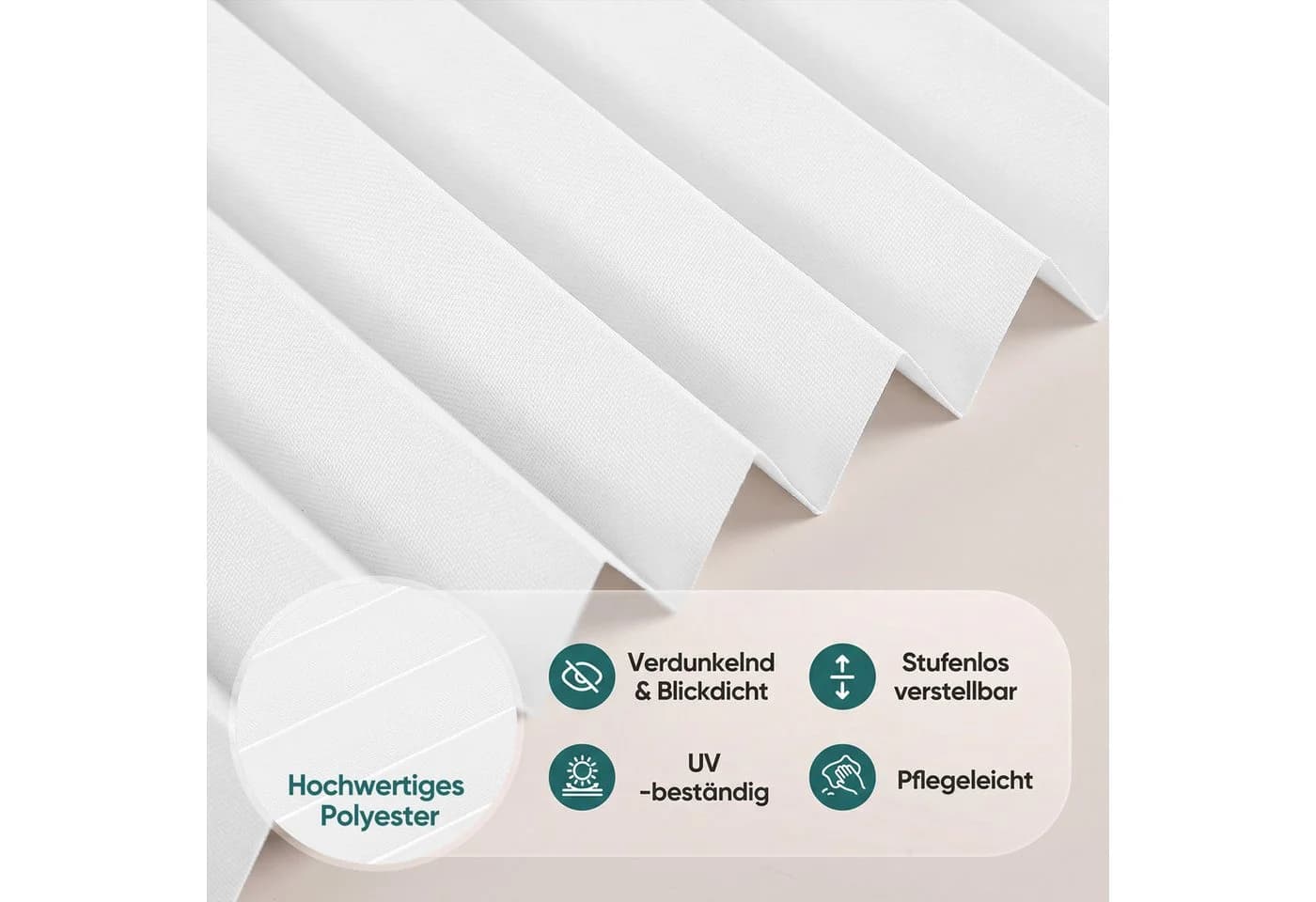 Sekey Plissee ohne Bohren blickdicht Polyester Aluminium - Bild 5