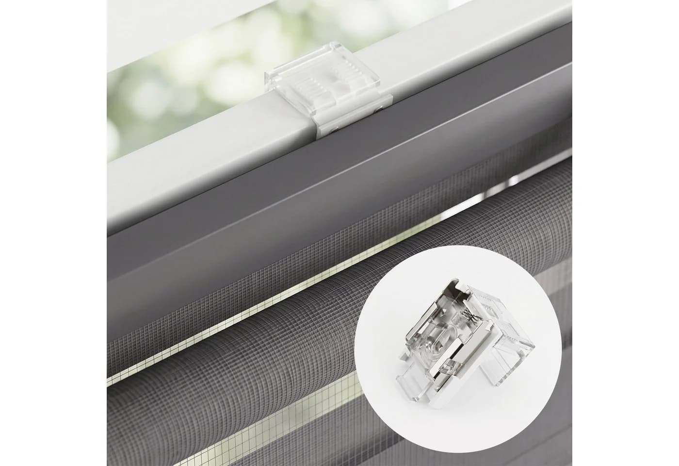 Salcar Doppelrollo Duo Grau Klemmfix Seitenzugrollo - Bild 5