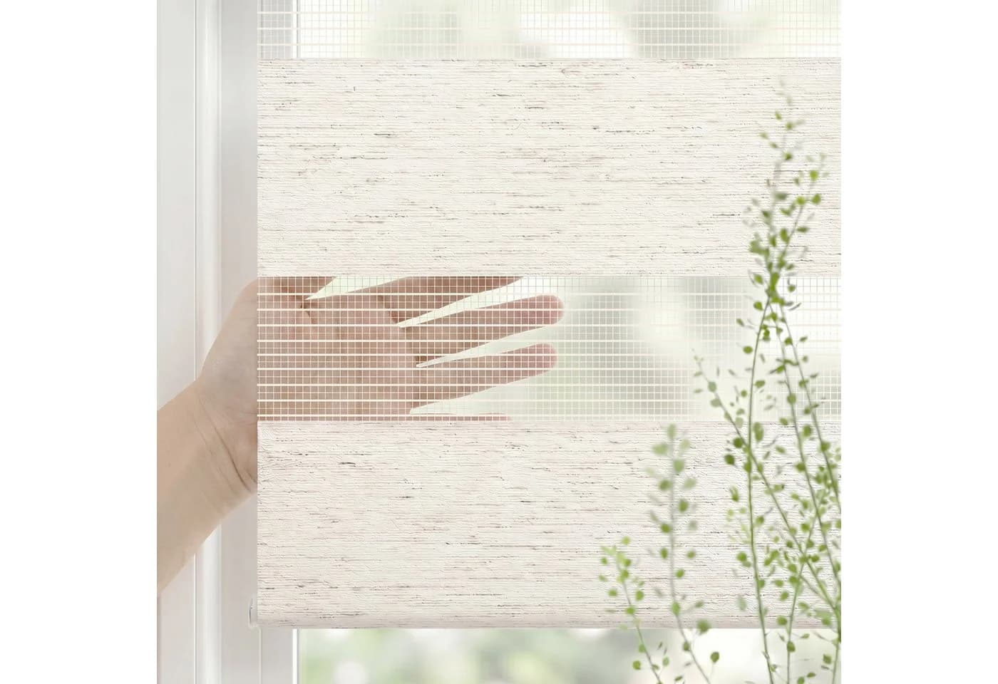 Salcar Doppelrollo Duo Klemmfix Beige Seitenzug - Bild 4