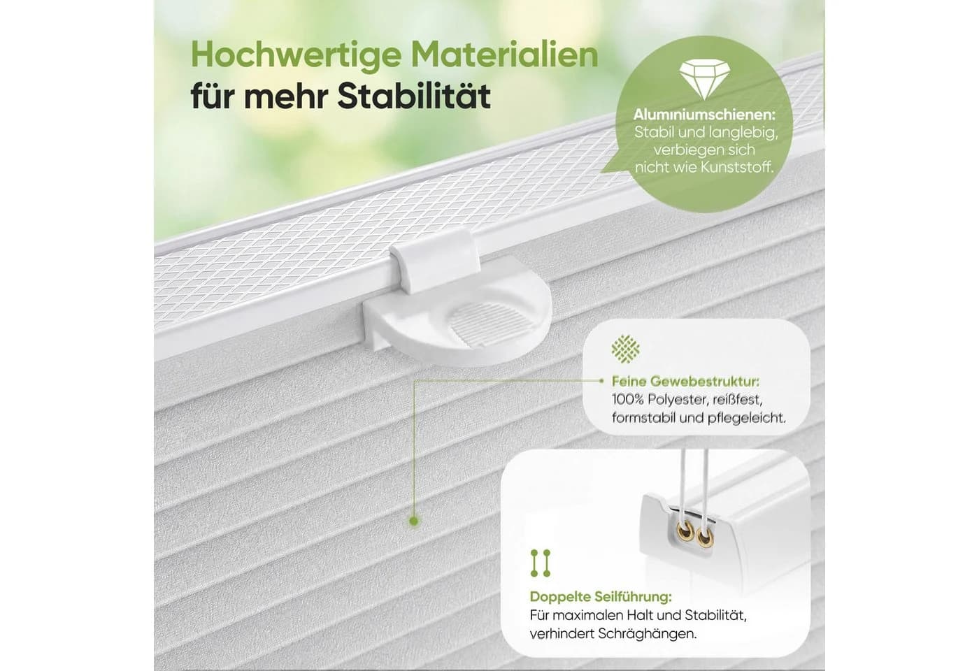 Salcar Wabenplissee Klemmfix Weiß Verdunkelnd Thermo Doppelplissee - Bild 3
