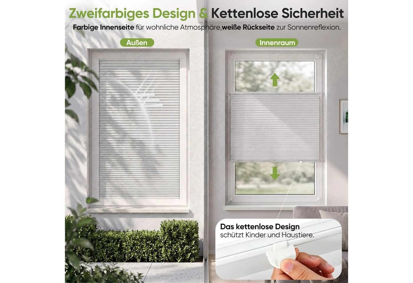 Salcar Wabenplissee Klemmfix Weiß Verdunkelnd Thermo Doppelplissee - Bild 5