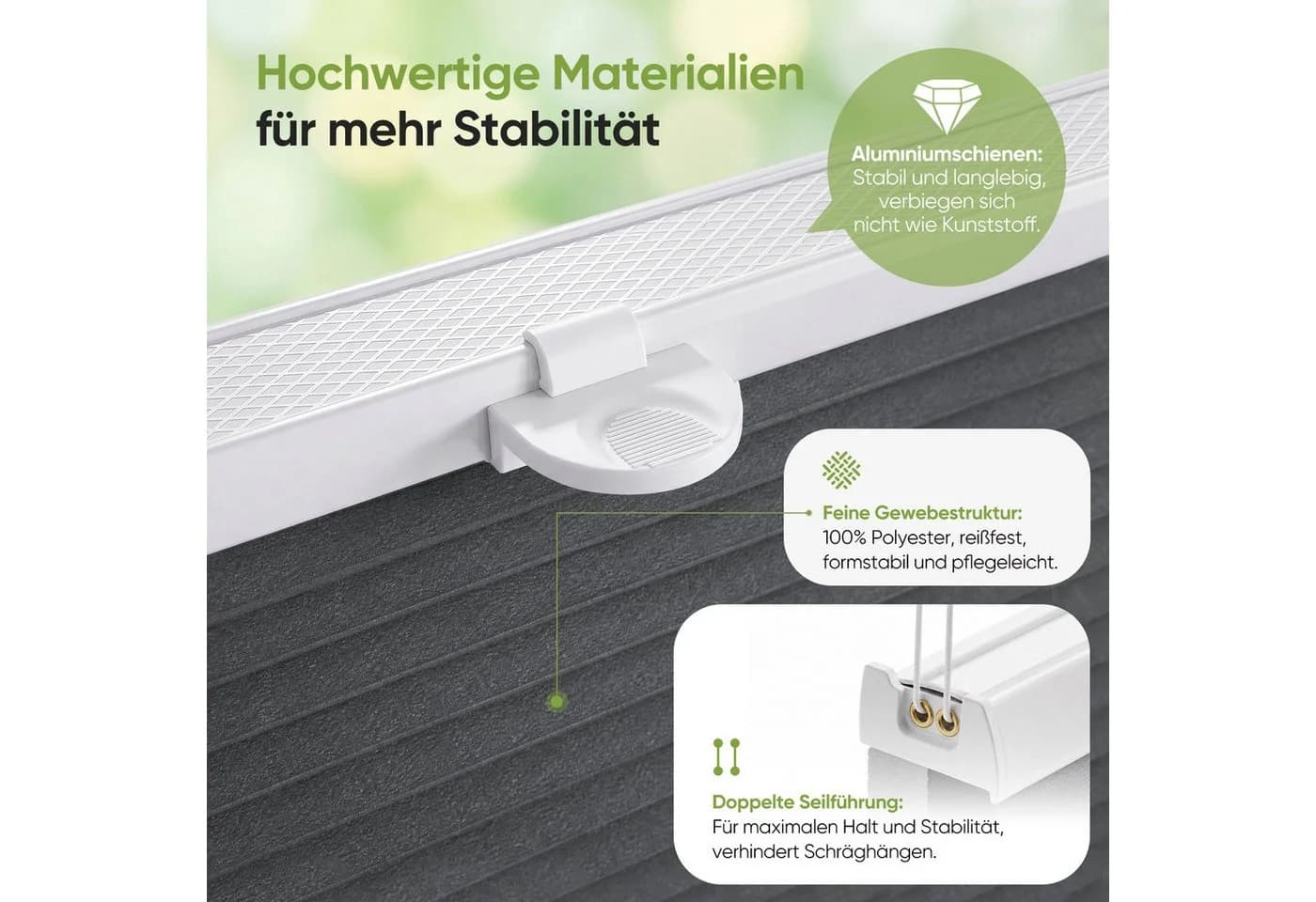 Salcar Wabenplissee Klemmfix Grau Verdunkelnd Schnurlos - Bild 3