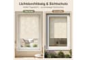 Sekey Seitenzugrollo ohne Bohren blickdicht Blume beige Bild 1