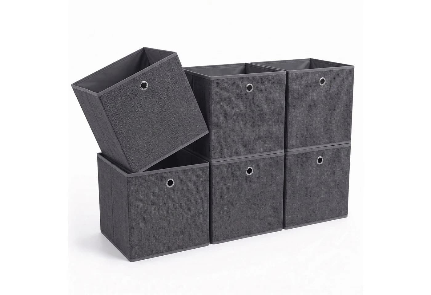 Sekey Aufbewahrungsboxen 6er Set Faltbar Dunkelgrau Vliesstoff