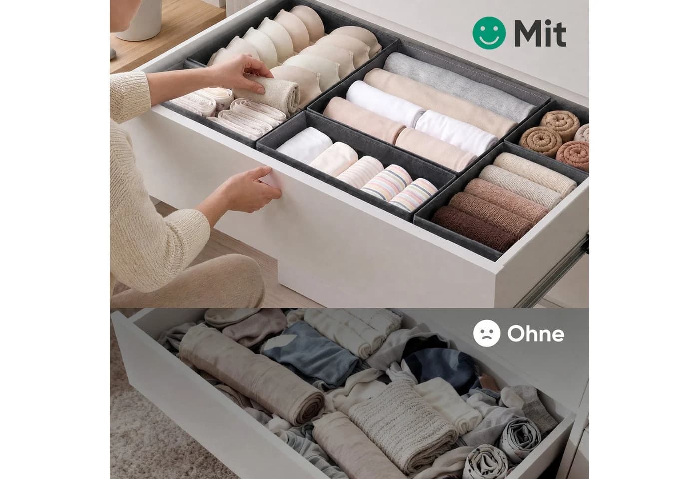 Sekey Aufbewahrungsbox 12er-Set Vliesstoff Faltbar - Bild 3