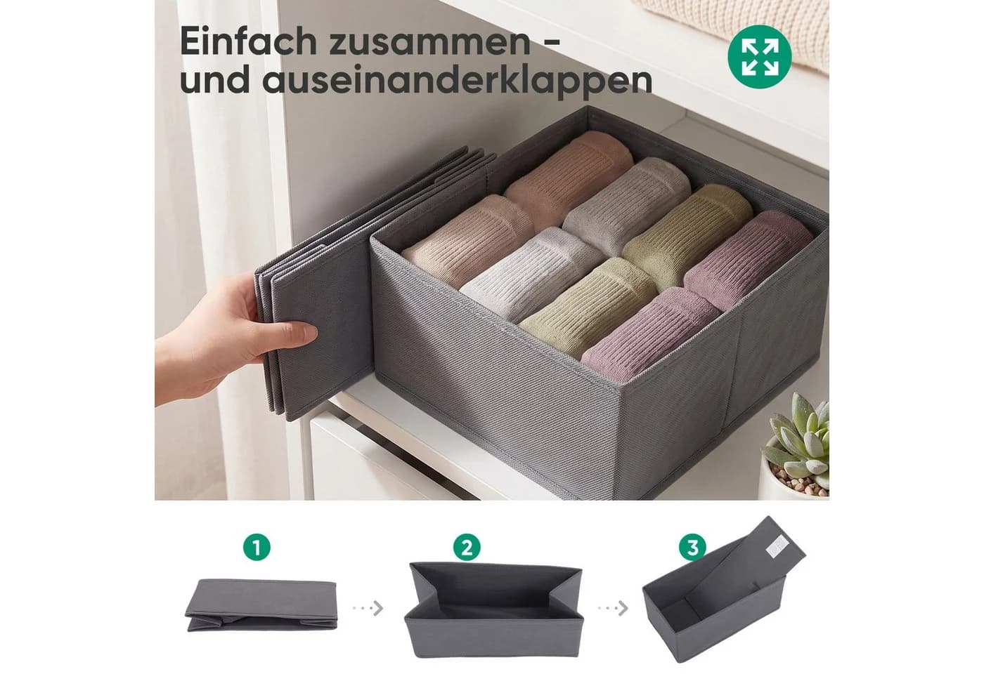 Sekey Aufbewahrungsbox 12er-Set Vliesstoff Faltbar - Bild 5