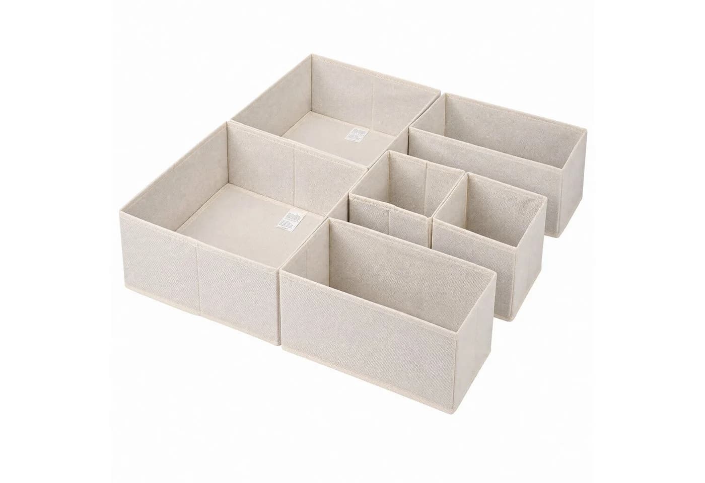 Sekey Aufbewahrungsboxen Set 6-tlg. Beige Vliesstoff Faltbar - Bild 2