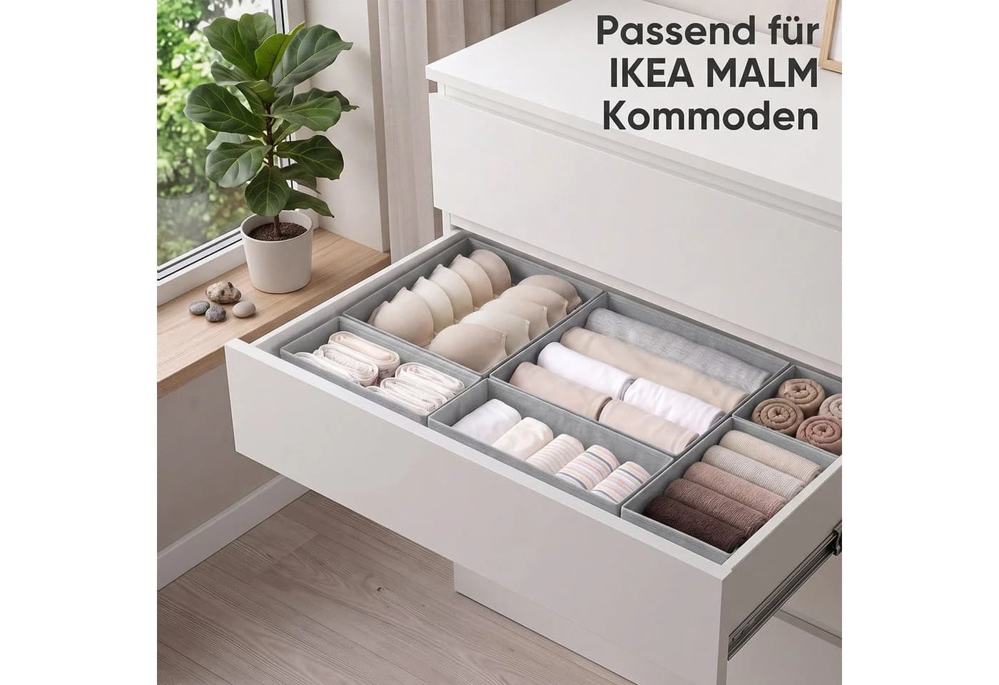 Sekey Aufbewahrungsboxen Set 6-tlg. Hellgrau Vliesstoff Faltbar