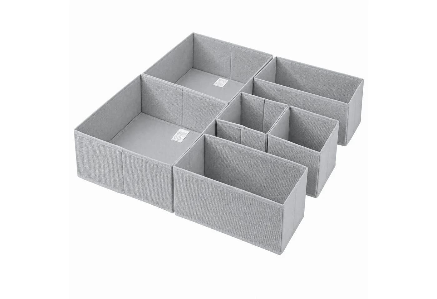 Sekey Aufbewahrungsboxen Set 6-tlg. Hellgrau Vliesstoff Faltbar - Bild 2