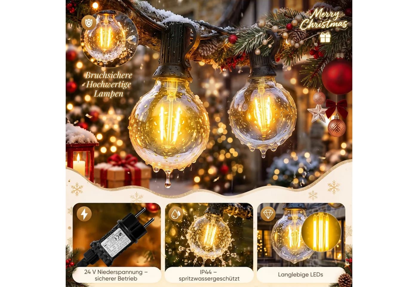 Salcar LED-Lichterkette 7,2m Warmweiß mit Timer - Bild 3