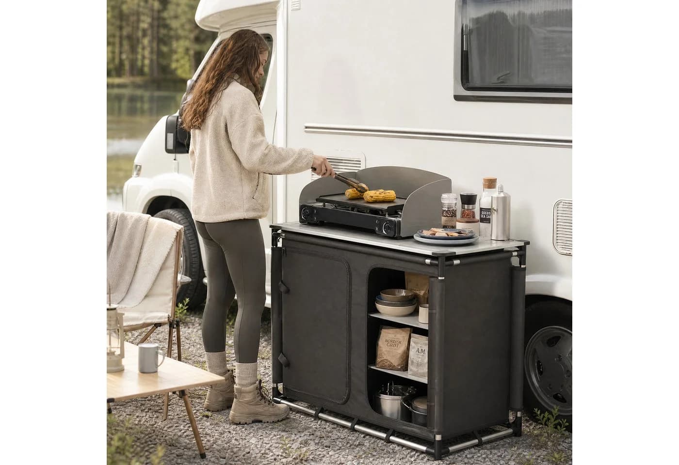 Sekey Campingschrank Faltbar Campingküche mit Aluminiumgestell - Bild 3