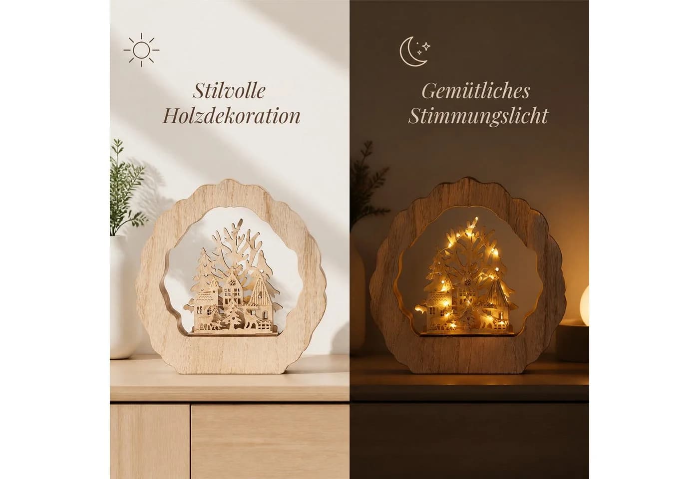Salcar Schwibbogen LED aus Holz mit 20 LEDs Warmweiß - Bild 3