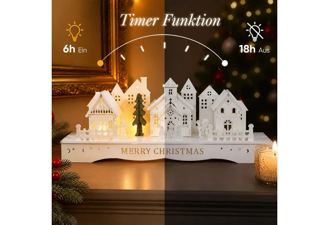 Salcar Schwibbogen LED Holz Weihnachtsdorf - Bild 3
