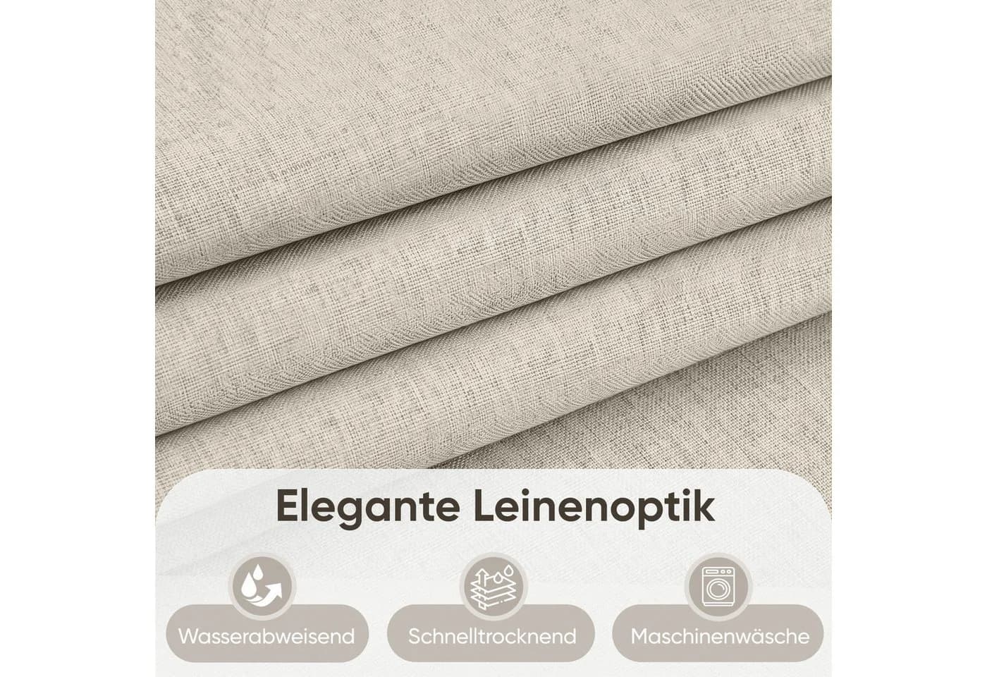 Sekey Duschvorhang Creme Leinenoptik Polyester wasserabweisend - Bild 3
