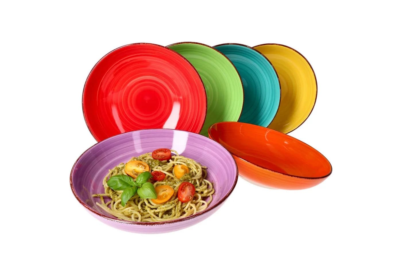 MamboCat Pastateller 6er Set Spaghettiteller Uni bunt - Bild 2