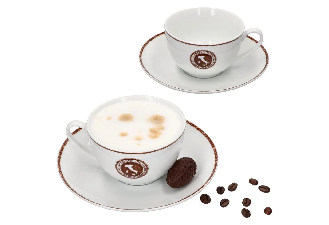 Ritzenhoff & Breker Cappuccino-Set 4-tlg. mit Untertassen Porzellan Braun - Bild 2