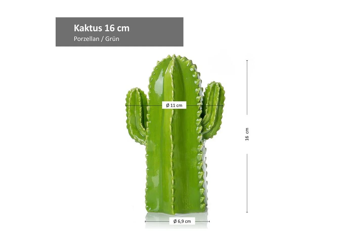 Ritzenhoff & Breker Deko-Kaktus Cereus Hellgrün Porzellan - Bild 3