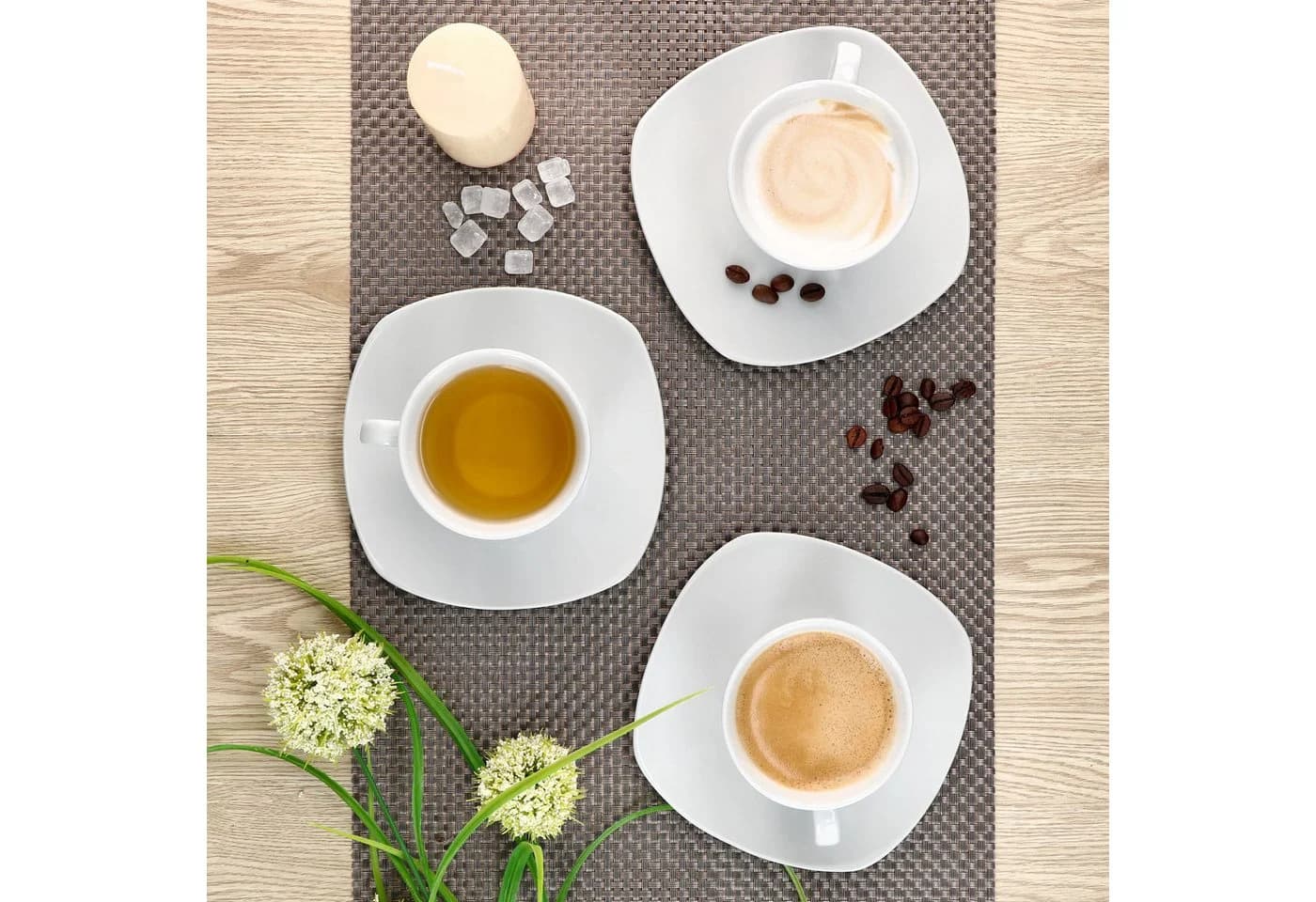 MamboCat Lotta Kaffeeset 6-tlg. Weißes Porzellan mit Untertassen - Bild 5