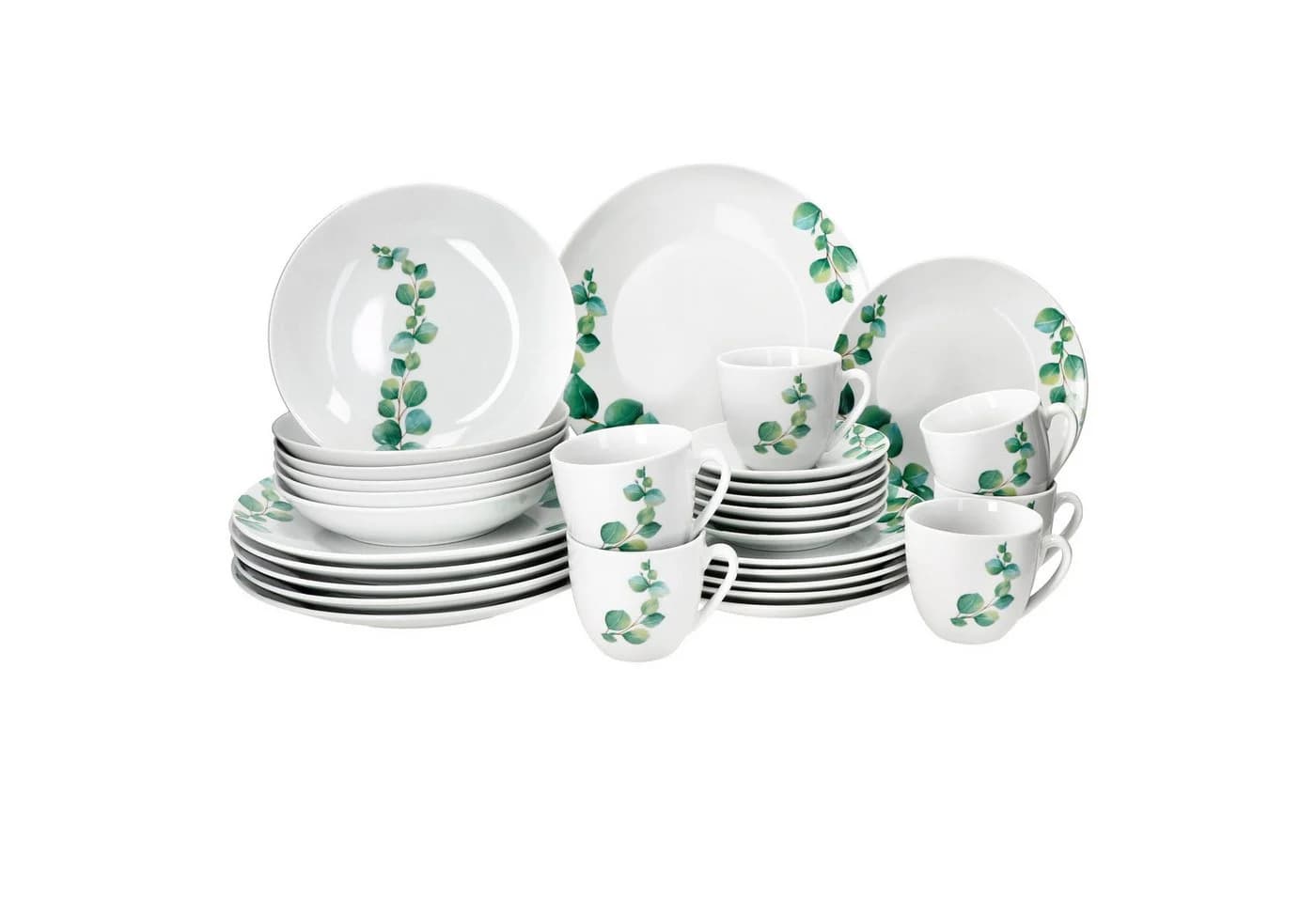 MamboCat Kombiservice 30tlg Eukalyptus Porzellan 6 Personen