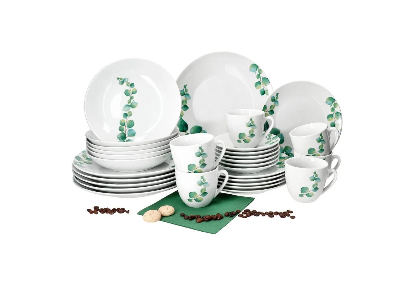 MamboCat Kombiservice 30tlg Eukalyptus Porzellan 6 Personen - Bild 2
