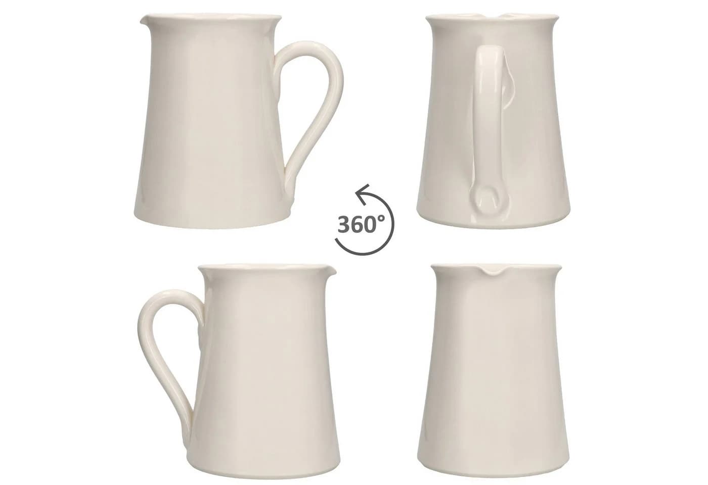 MamboCat Gloria Wasserkrug Keramik cremeweiß 1,6L Karaffe - Bild 4