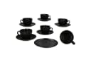 MamboCat Kaffeetassen 6er Set Panther Schwarz mit Untertassen Bild 1