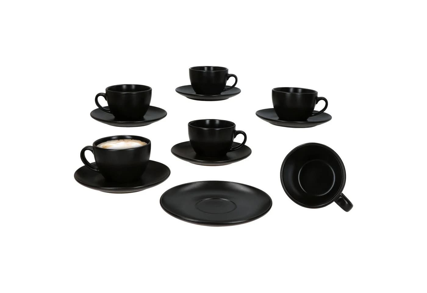MamboCat Kaffeetassen 6er Set Panther Schwarz mit Untertassen - Bild 2