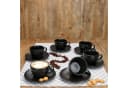 MamboCat Kaffeetassen 6er Set Panther Schwarz mit Untertassen Bild 3
