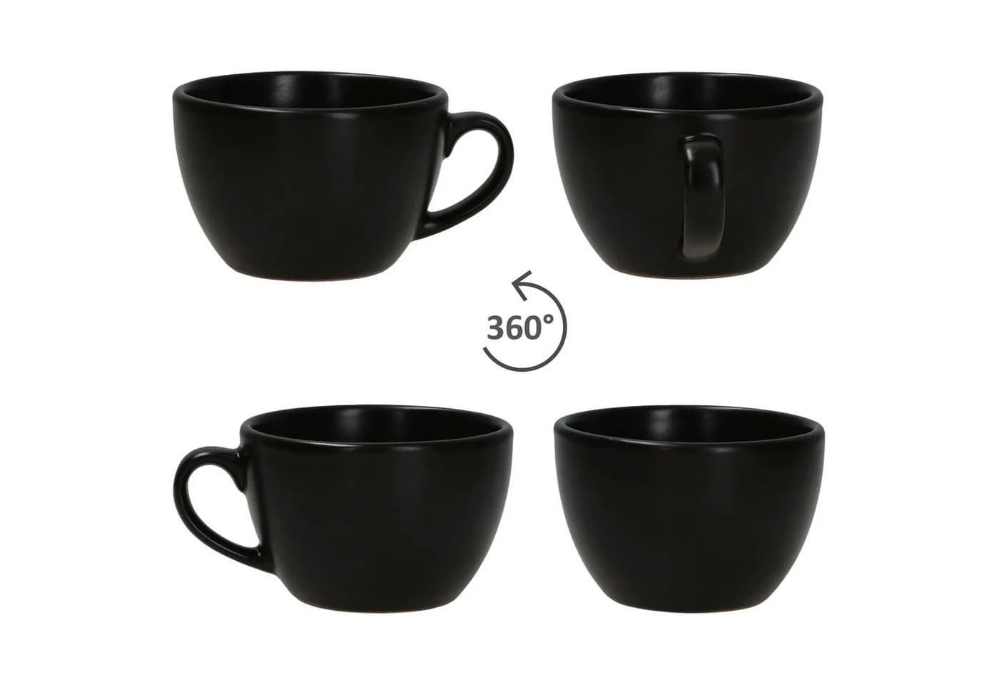 MamboCat Kaffeetassen 6er Set Panther Schwarz mit Untertassen - Bild 5