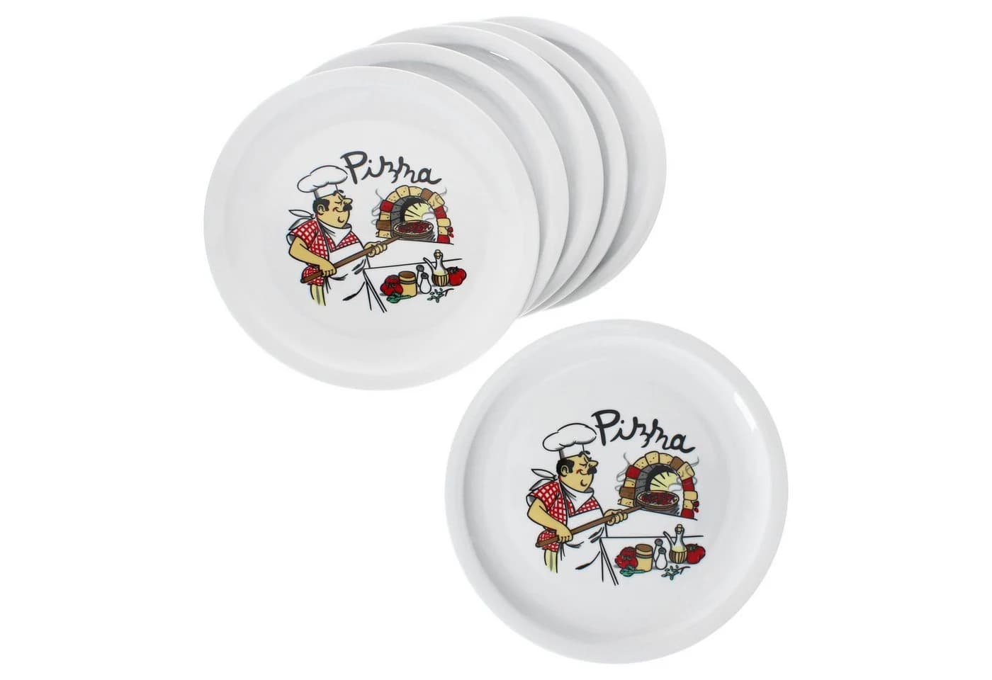 MamboCat Pizzateller 6er Set Luigi Bunt Porzellan - Bild 2