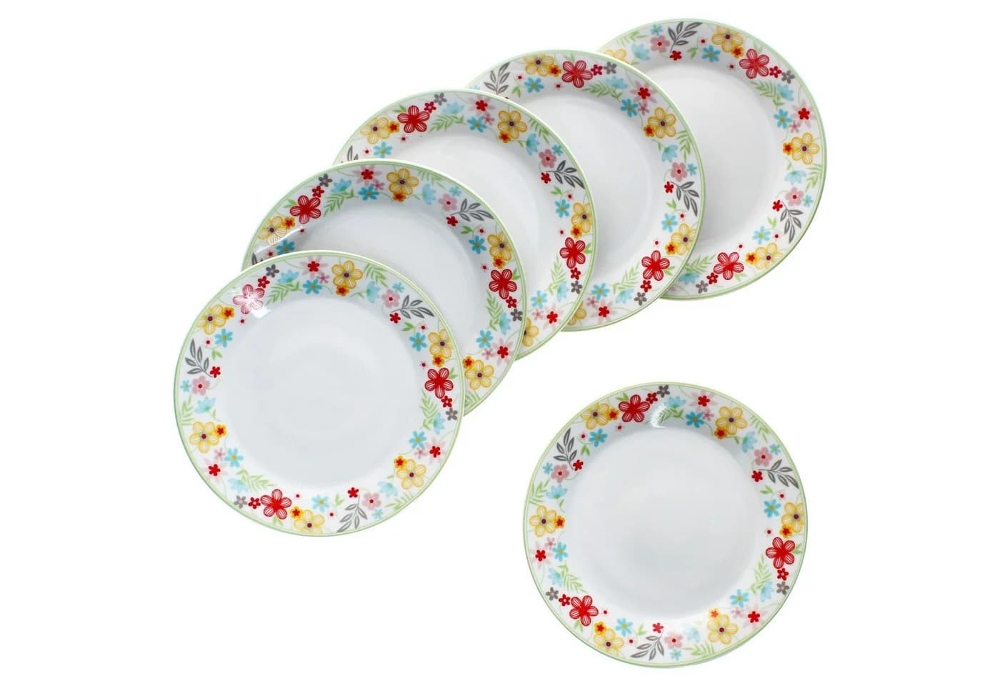 MamboCat Frühstücksteller 6er Set Variant Blümchen Bunt Porzellan - Bild 2