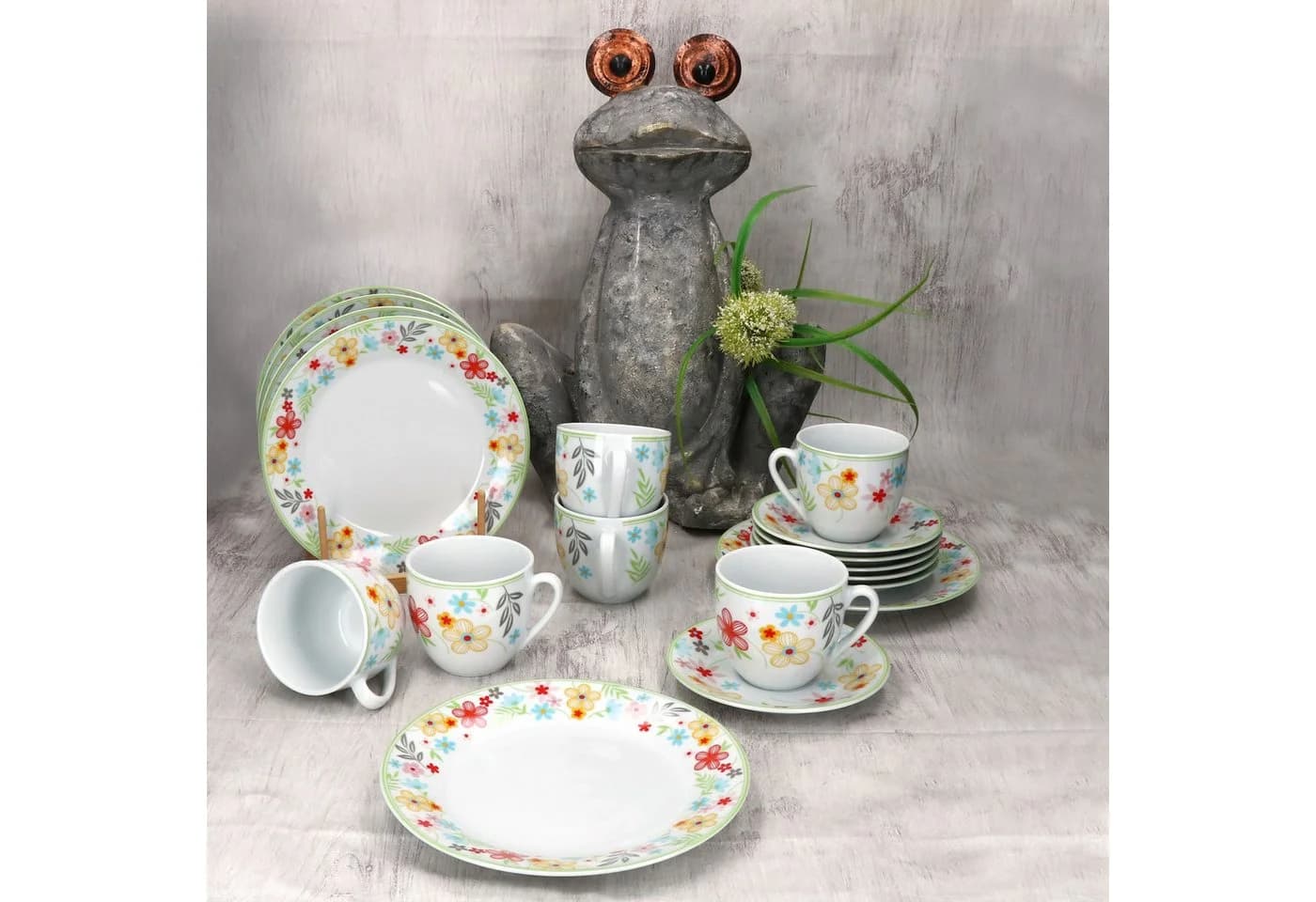 MamboCat Kaffeeservice 18tlg. Variant Blümchen Porzellan 6 Personen - Bild 3