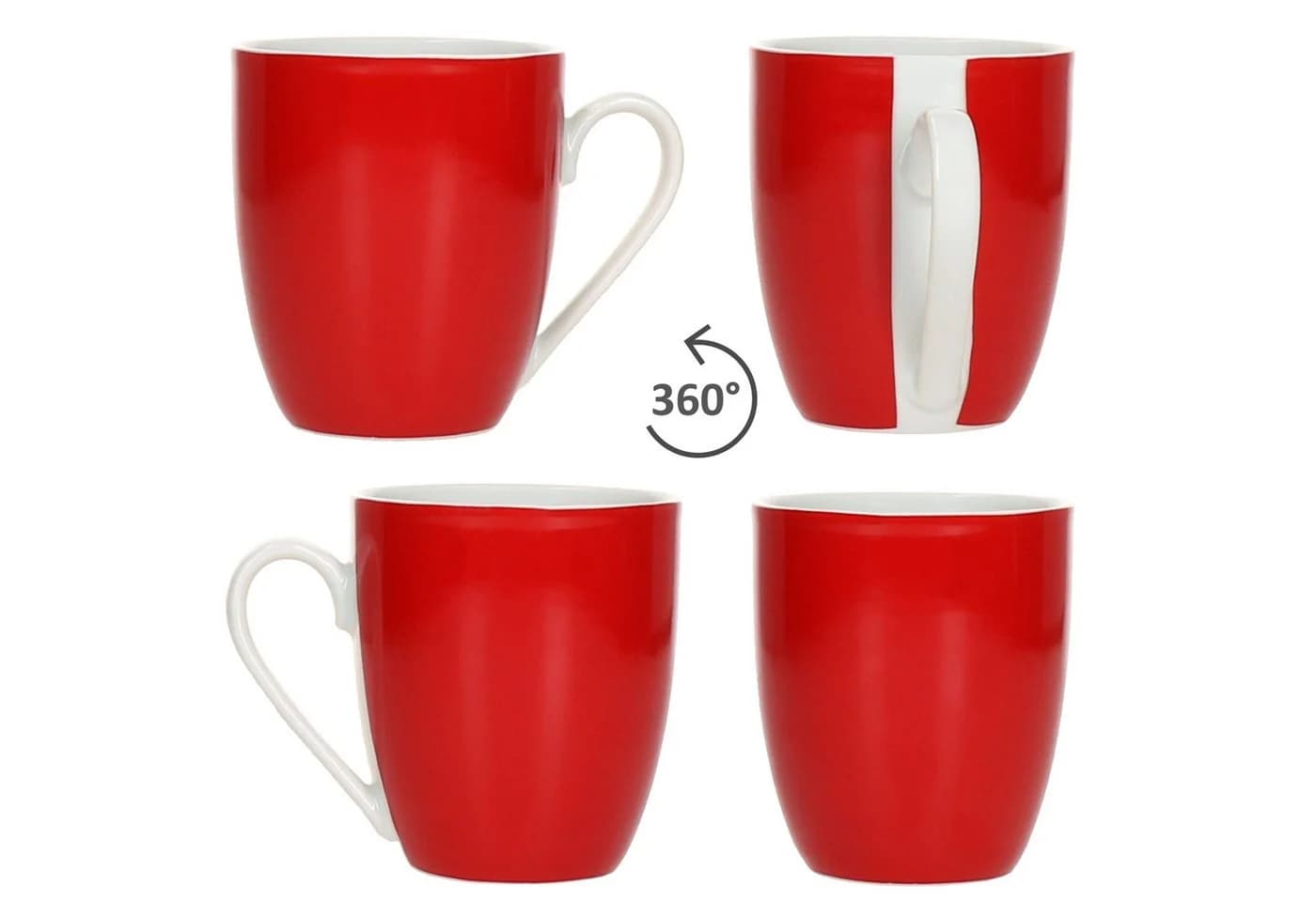 MamboCat Frühstücks-Geschirrset 18tlg. Rot/Weiß Porzellan 6 Personen - Bild 5