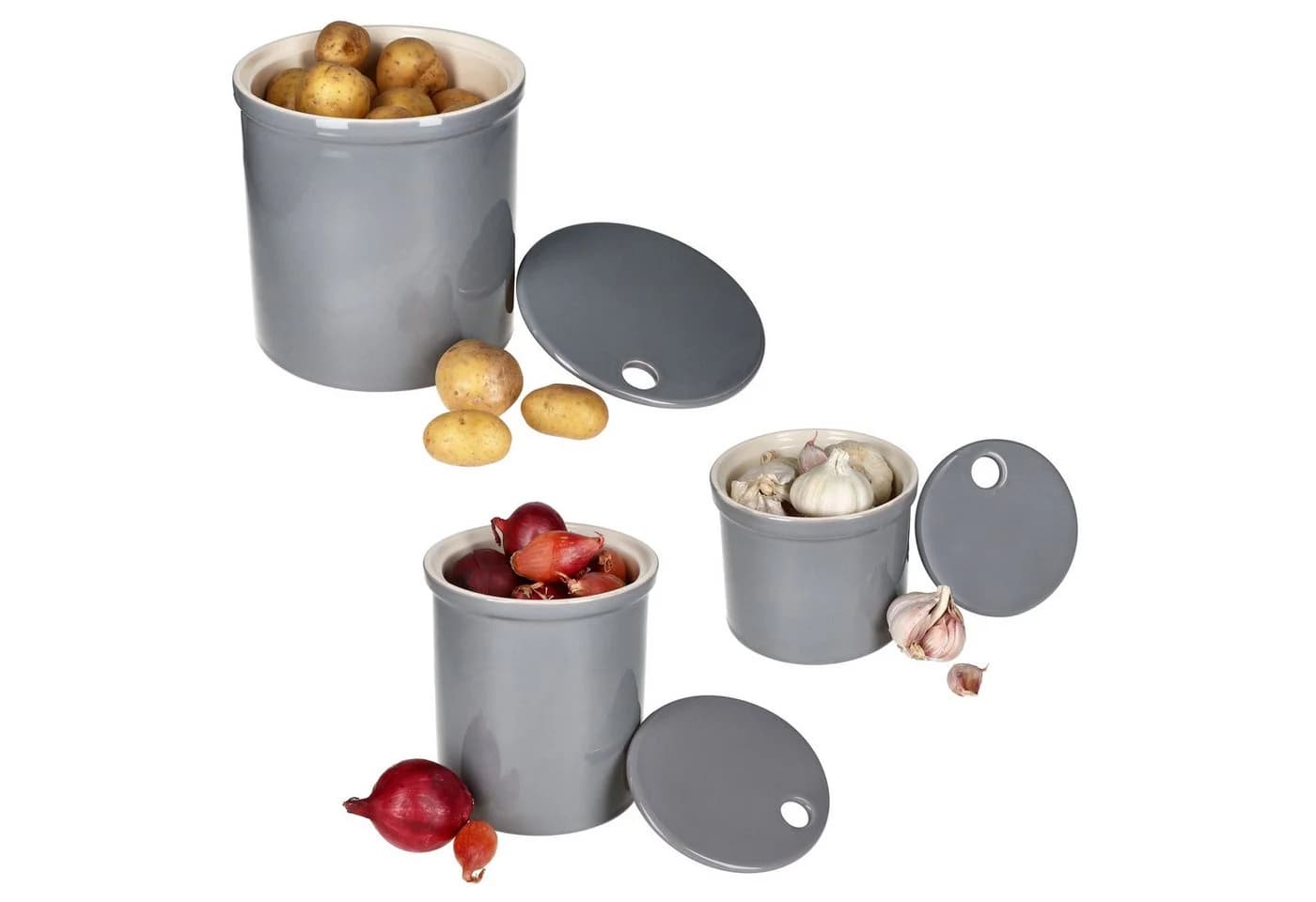 MamboCat Oskar Vorratsglas 3er Set Grau Ton