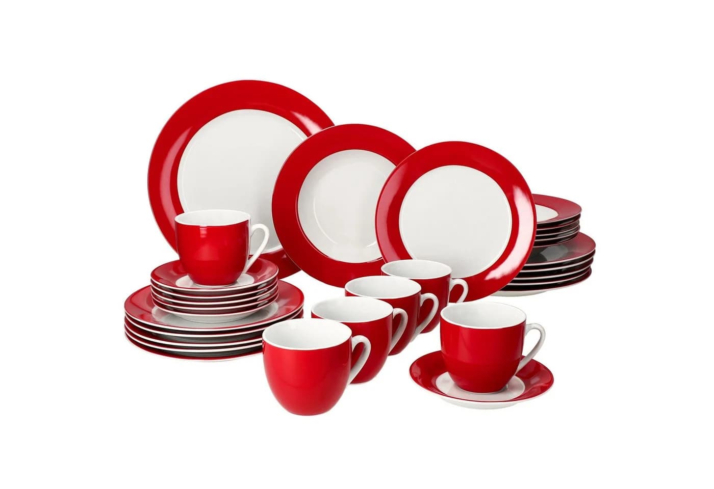 MamboCat Kombiservice 30tlg Variant Rot Porzellan 6 Personen - Bild 2