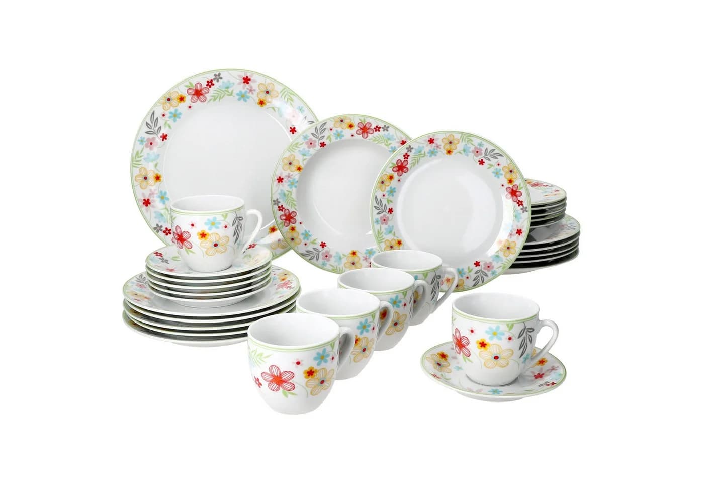MamboCat Kombiservice 30tlg Variant Blümchen Porzellan 6 Personen - Bild 2