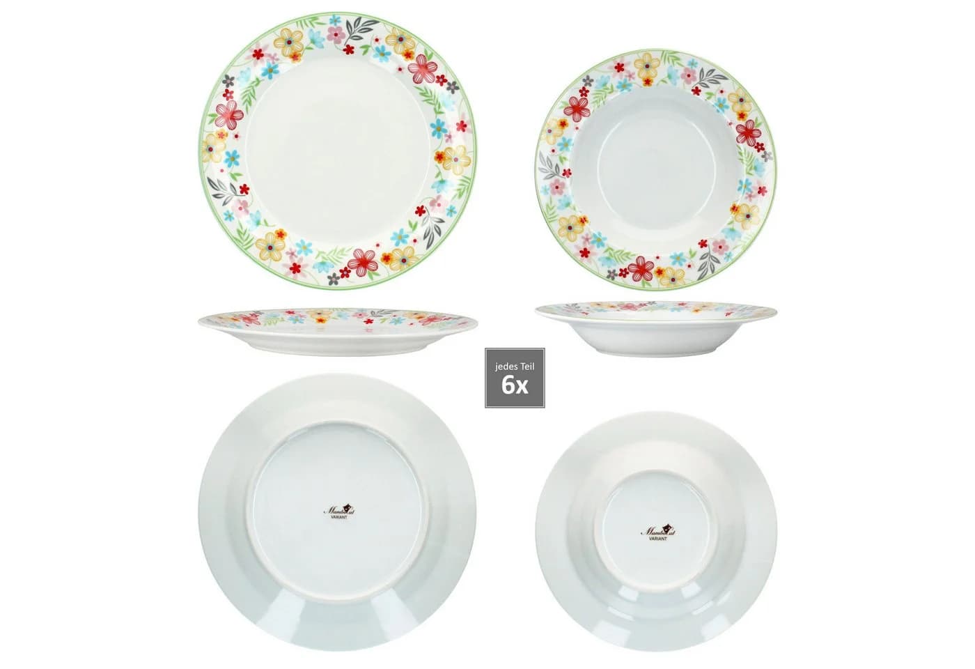 MamboCat Kombiservice 30tlg Variant Blümchen Porzellan 6 Personen - Bild 3