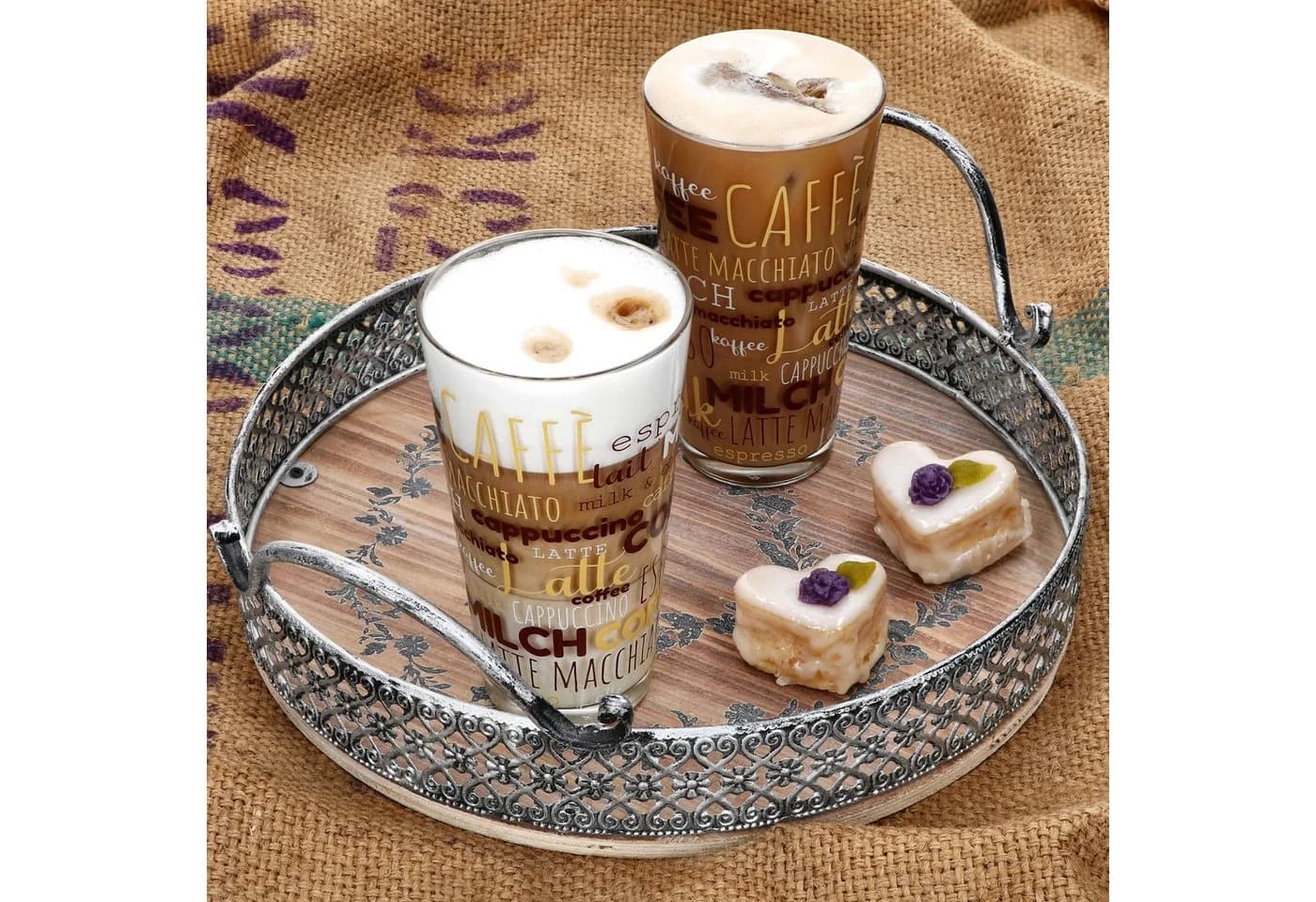 MamboCat Latte-Macchiato-Glas 6er Set mit Schrift-Dekor - Bild 3