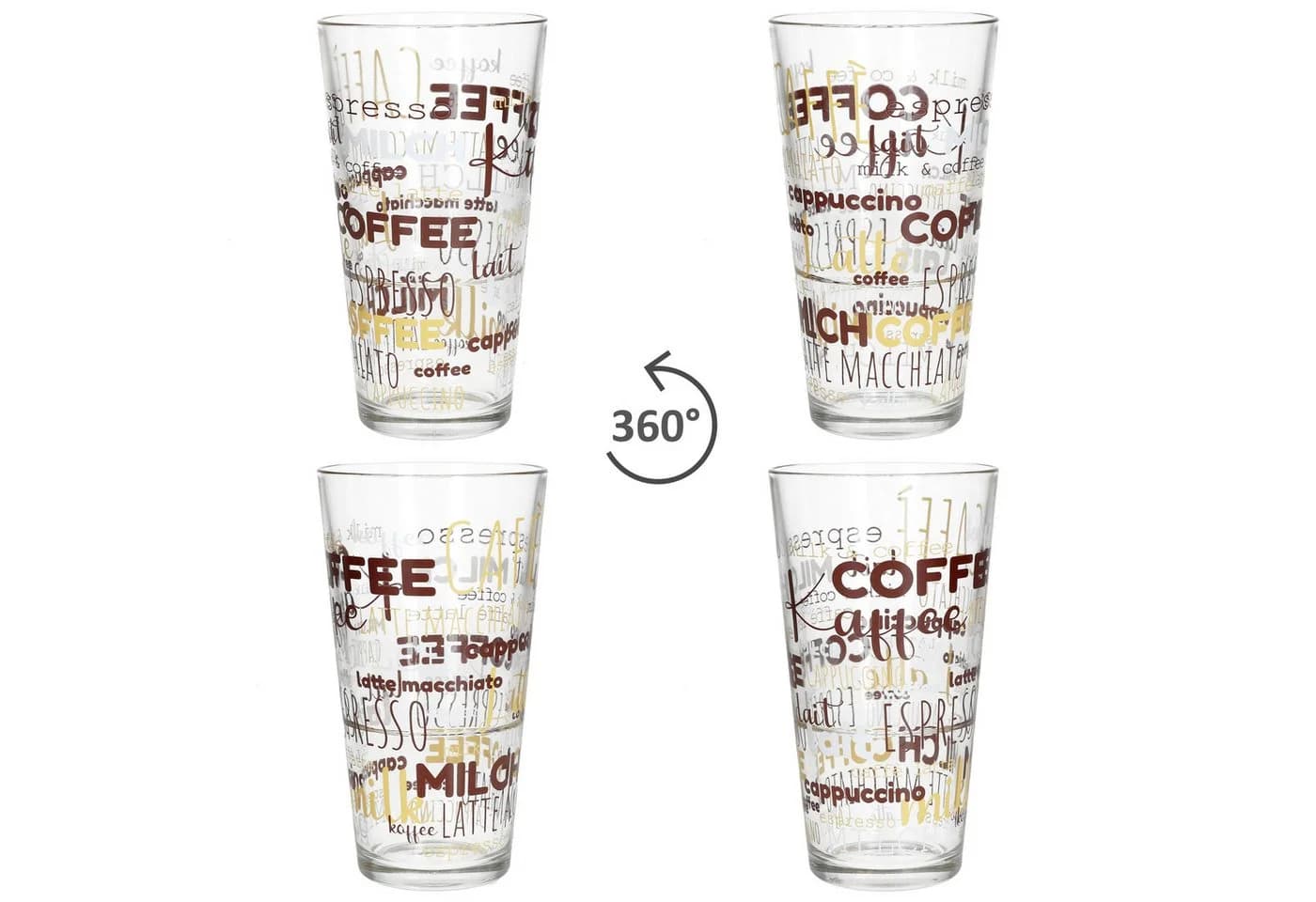 MamboCat Latte-Macchiato-Glas 6er Set mit Schrift-Dekor - Bild 4