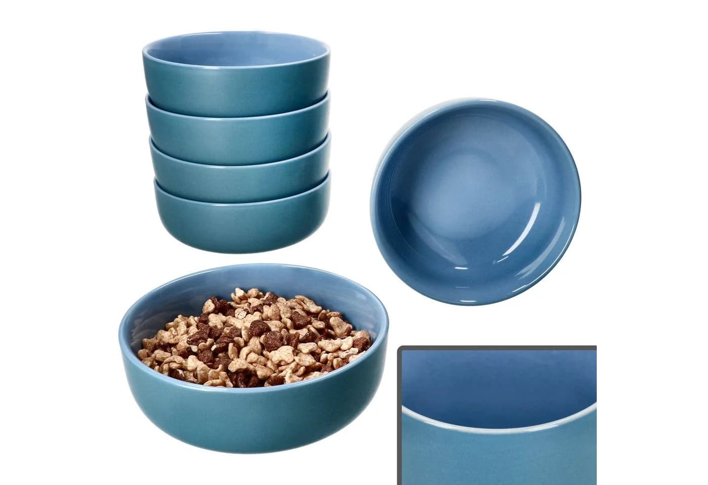 Ritzenhoff & Breker Müslischale 6er-Set Ozeanblau Steingut - Bild 2