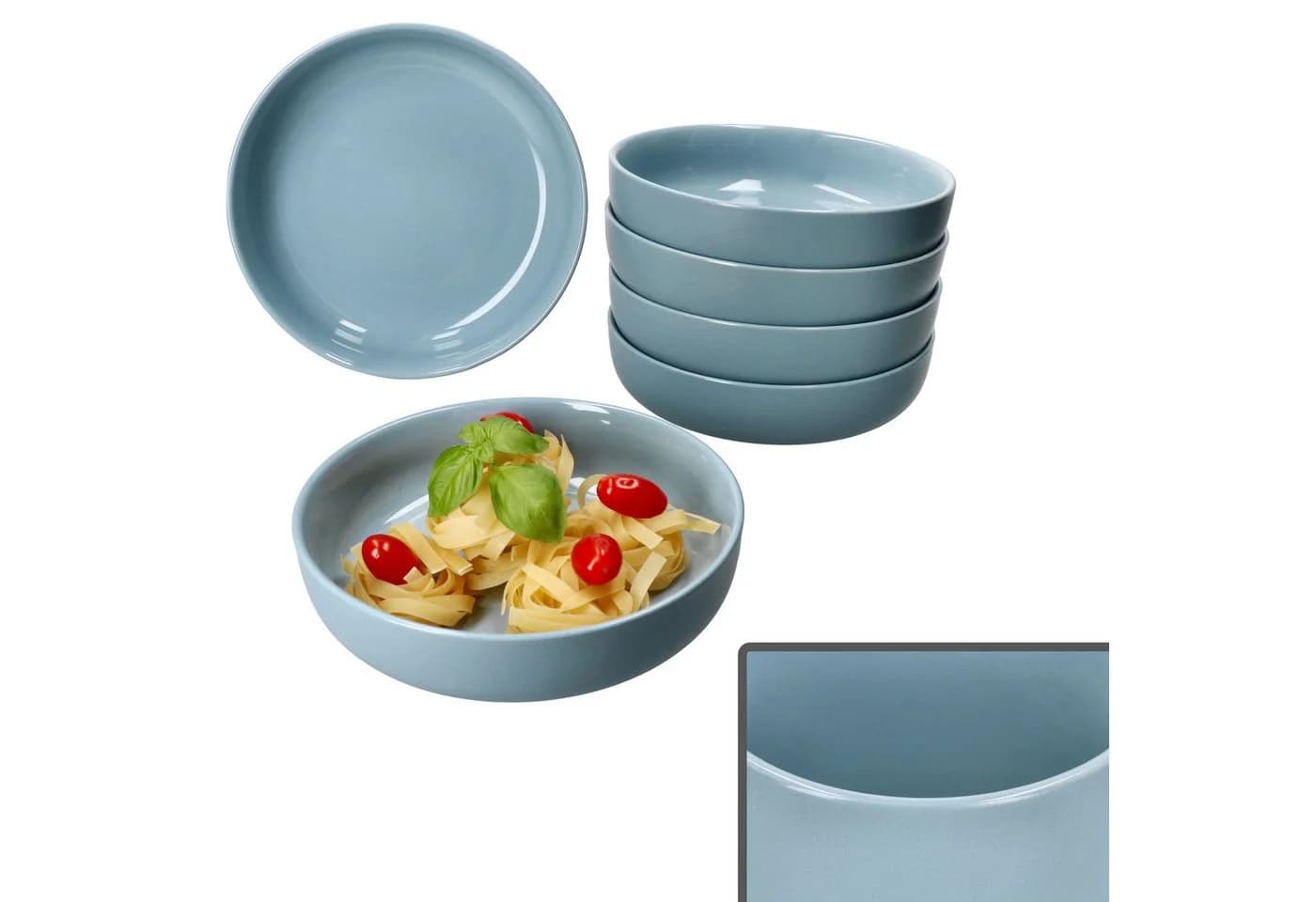 Ritzenhoff & Breker Suppenteller 6x Jasper Graublau Steingut - Bild 2