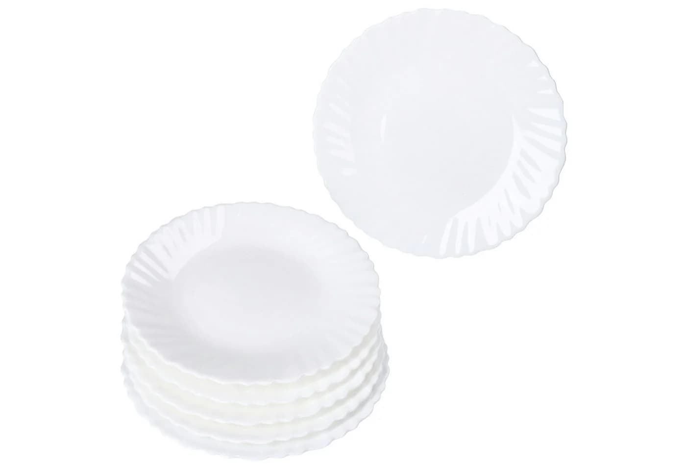 MamboCat Frühstücksteller 6x Kuchenteller Arkona Opalglas 19cm weiß
