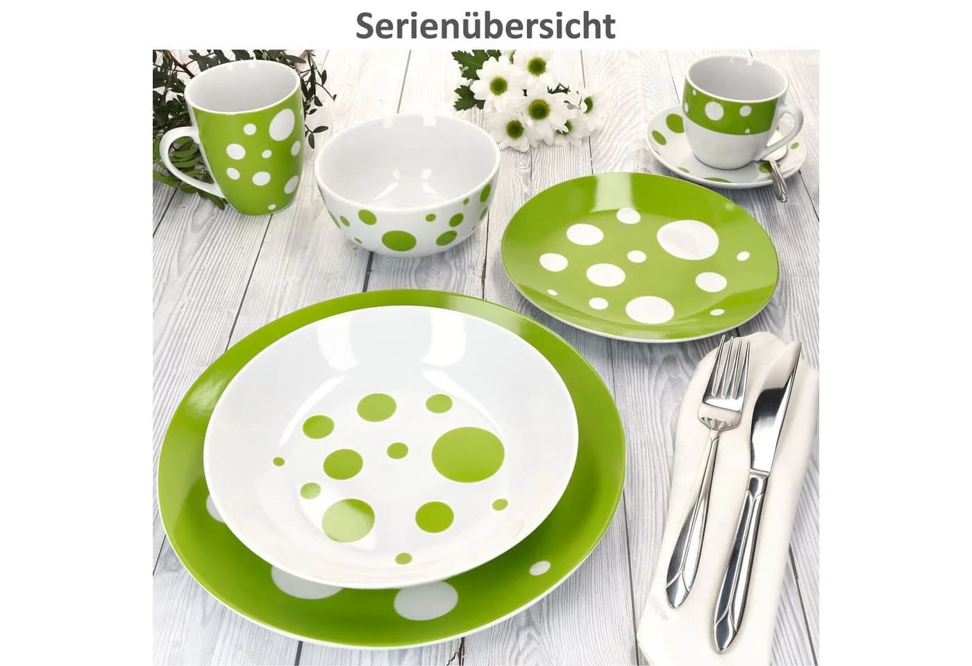 MamboCat Frühstücksteller 6er Set Pula grün Porzellan - Bild 5