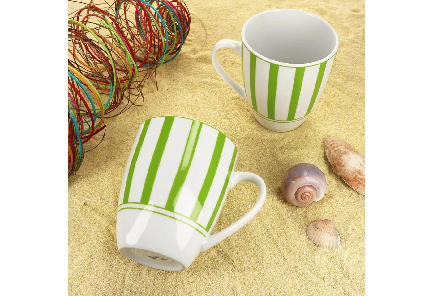MamboCat Becher Split grün 6er Set Kaffeebecher 300ml Porzellan-Tasse