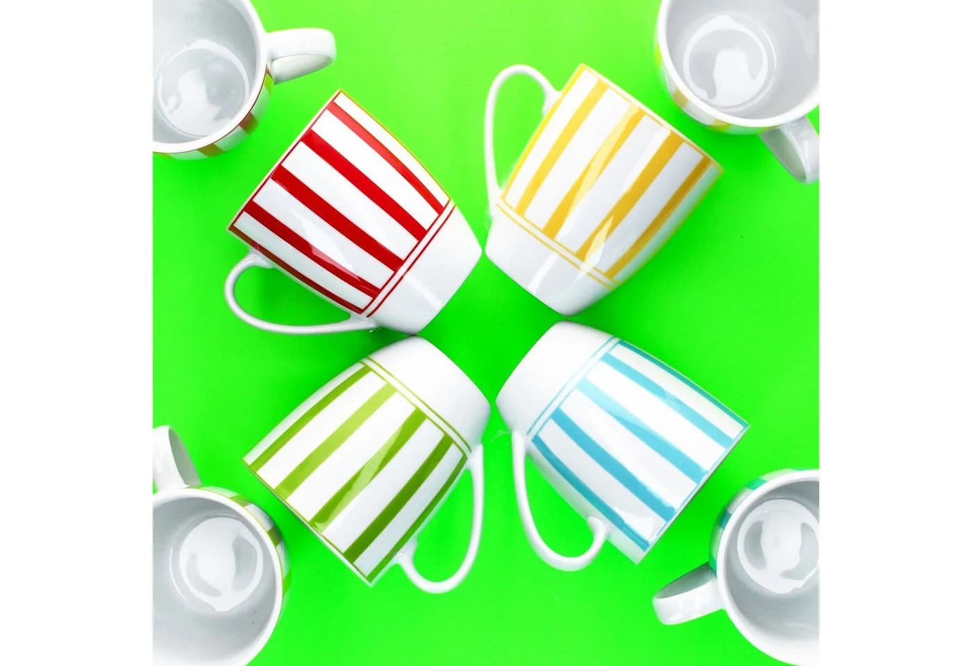 MamboCat Becher Split grün 6er Set Kaffeebecher 300ml Porzellan-Tasse - Bild 4