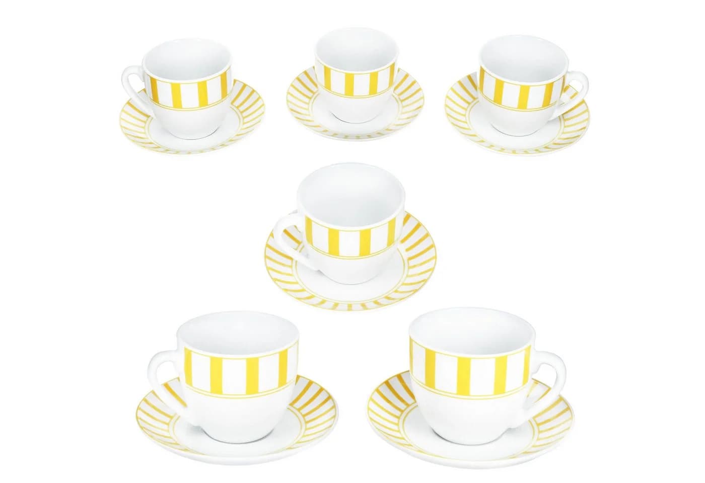 MamboCat Kaffeetassen-Set Split gelb 12-teilig mit Untertassen - Bild 2